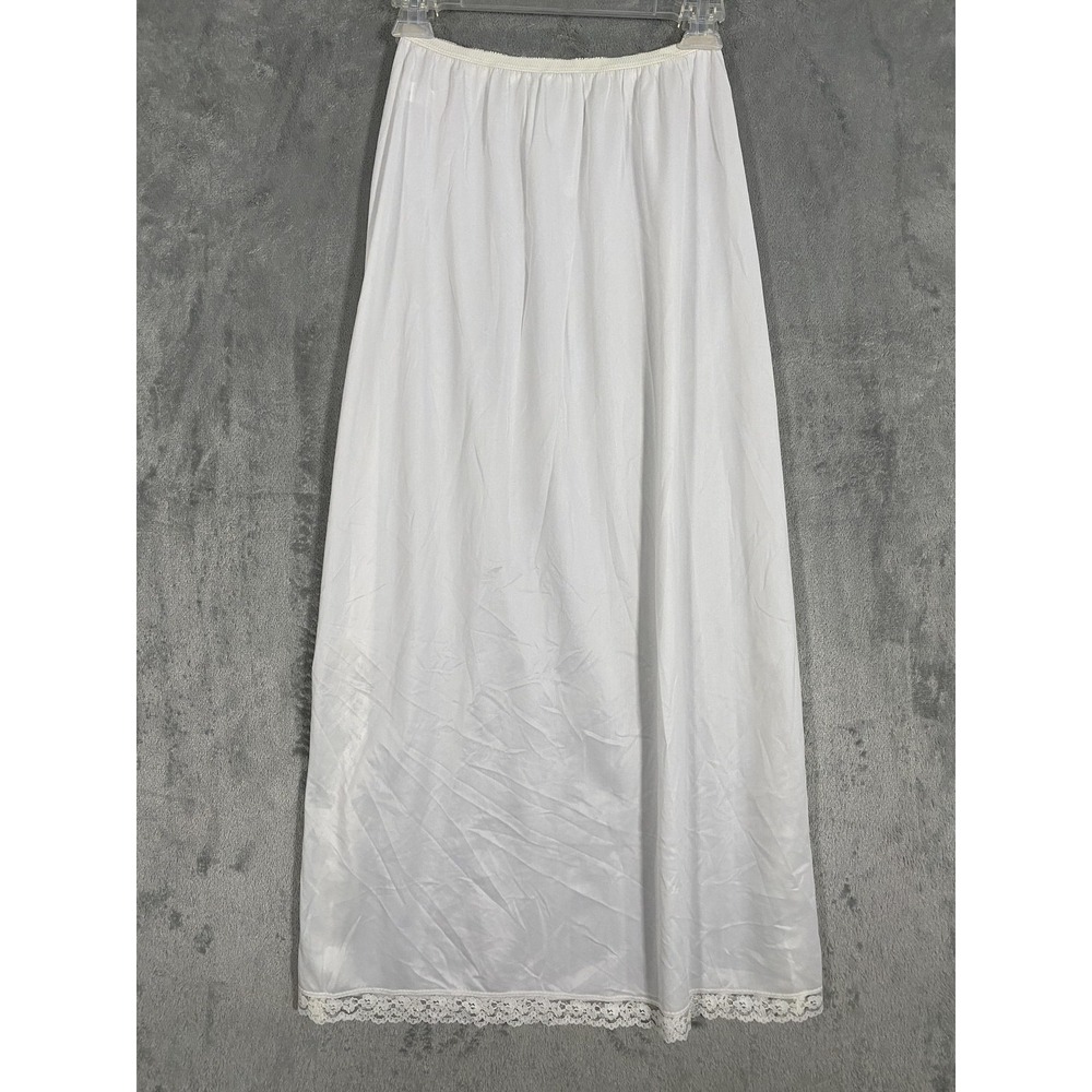 Vintage Jeanne Marie Half Slip Womens Large White Nylon Lace Trim 37 Inch‎